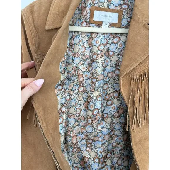 Colebrook Suede Fringe Jacket Western Boho Cowgirl Rodeo Festival Brown L - Picture 6 of 10